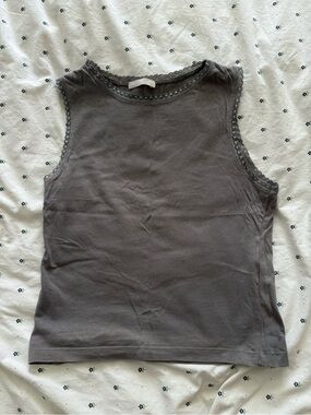 Grey basic cropped top